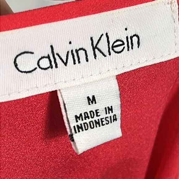 Calvin Klein, coral pink half zip long sleeve blouse size medium - Picture 6 of 7